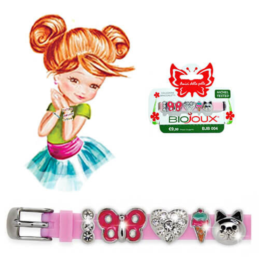 Детский браслет гипоаллергенный Charms Bracelet MIX 4 Pink Biojoux BJB004