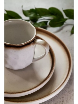 Набор посуды столовой: кружка, тарелка 26,3 см. Белый песок