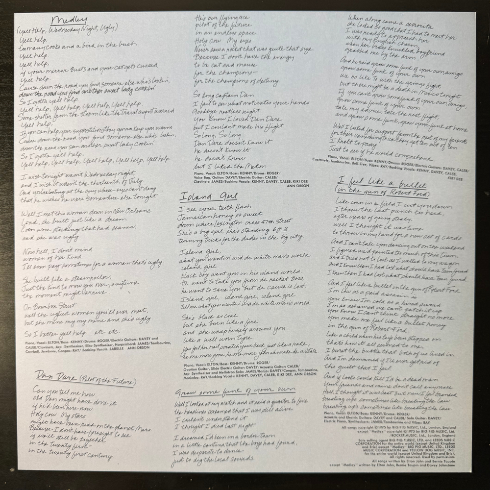 Elton John ‎– Rock Of The Westies (США 1975г.)