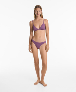 OYSHO Трусики бикини средней степени покрытия с U-образным вырезом в рубчик, фиолетовый