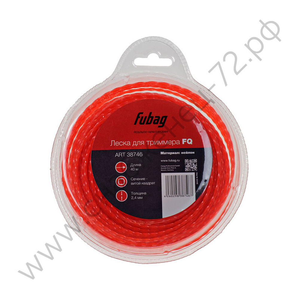 FUBAG Триммерная леска_сечение витой квадрат_L 40 м * 2.4 мм