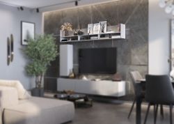 Полка настенная "Квинта" белый 1600*220*350мм, Велес