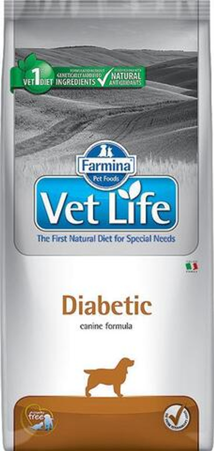 Farmina Vet Life 2кг Diabetic для собак при диабете