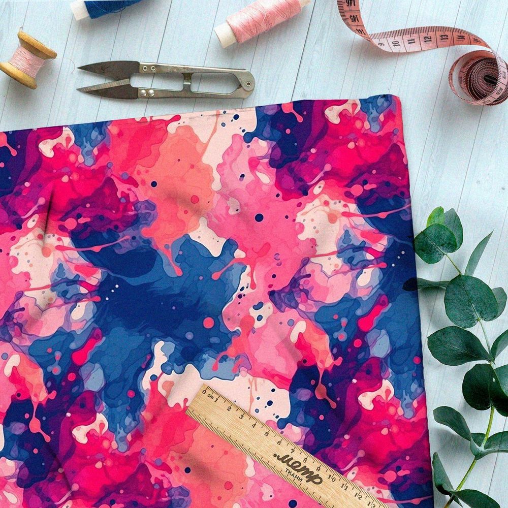 Ткань Ниагара Софт яркие хаотичные пятна