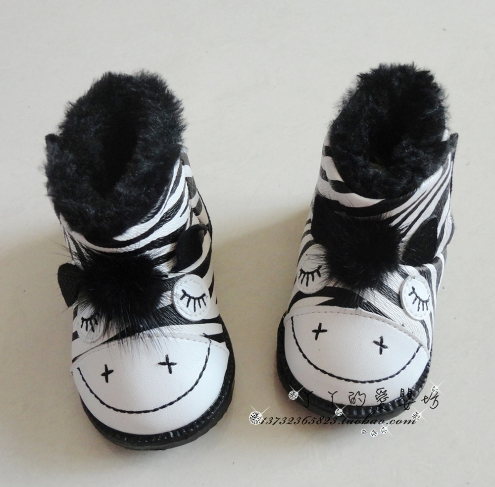 Сапоги детские с анималистическим принтом и в виде зебры