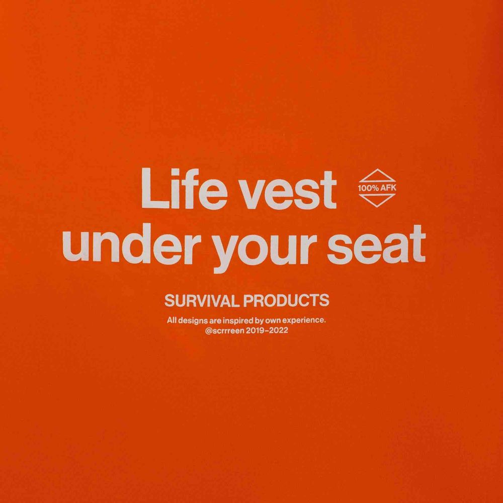 Футболка AFK by Scrrreen Life vest under your seat Оранжевая