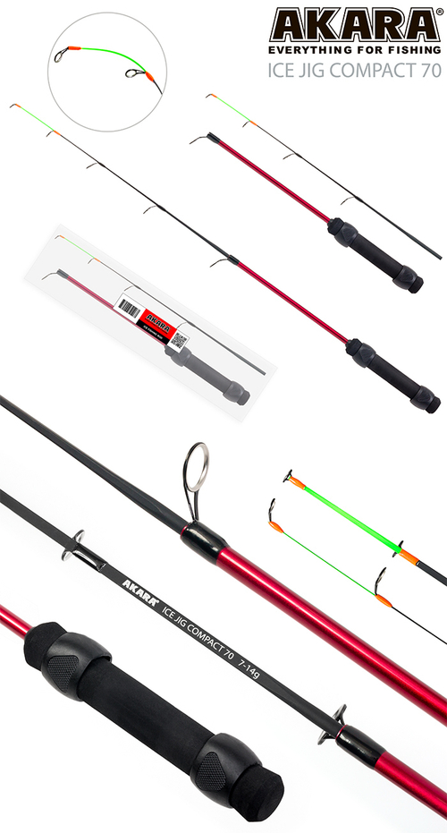 Удочка зимняя  2 колена Akara Ice Jig Compact 14 гр. 70 см