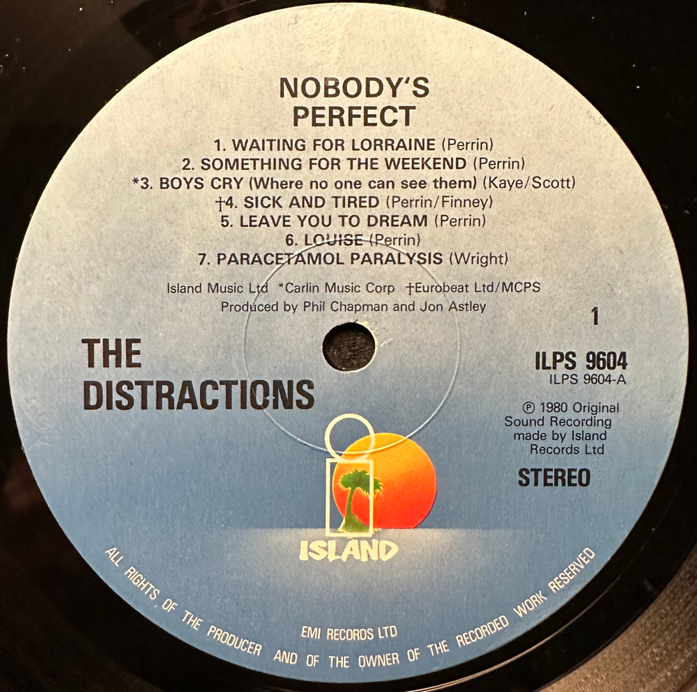 The Distractions - Nobody's Perfect (Англия 1980г.)