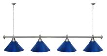 Лампа STARTBILLIARDS 4 пл. (плафоны золотые,штанга синяя,фурнитура золото)
