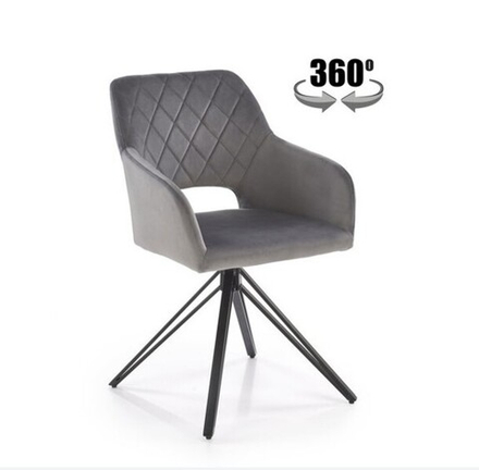 Стул HALMAR K535 серый/черный, поворотный