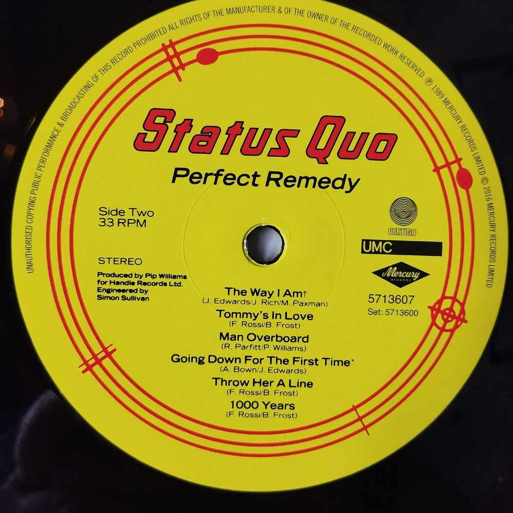 Винтажная виниловая пластинка LP Status Quo Perfect Remedy (EU 2016)