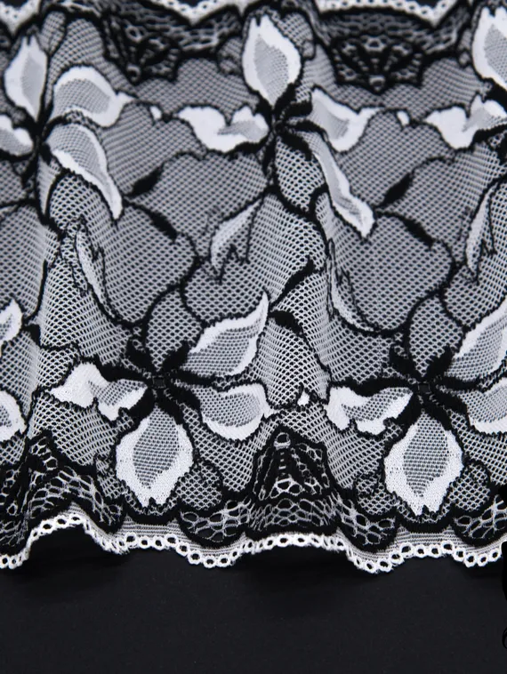 0455 Кружево эластичное 17 см, Италия, жасмин, белый