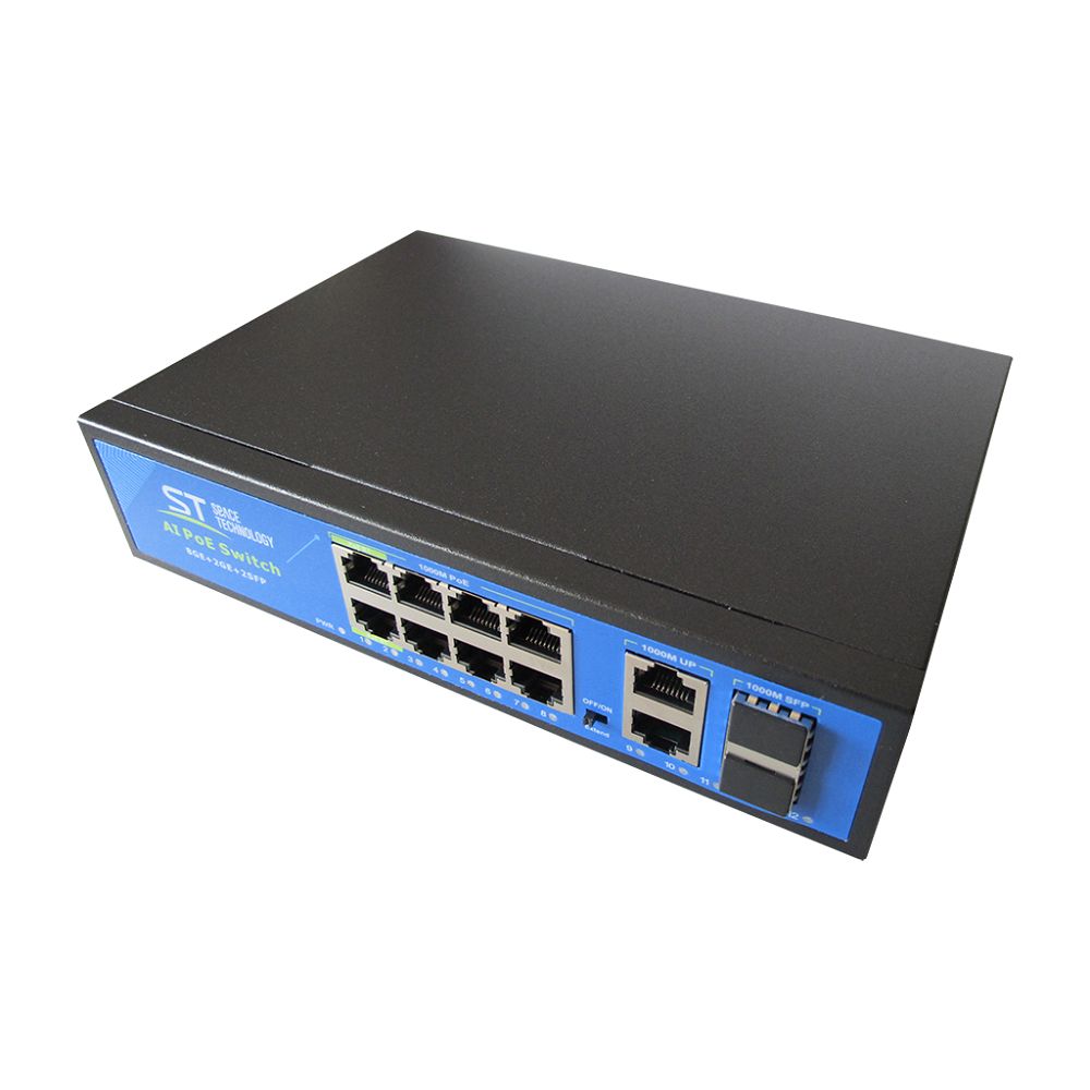 Коммутатор на 8 PoE портов ST-S814POE (8G/2G/2S/150W/АB/2BT) PRO