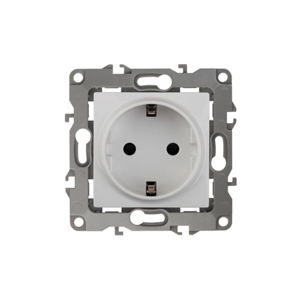 Розетка ЭРА Серия 12 12-2101-01 с заземлением 2P+E Schuko 16A-250В IP20 белый
