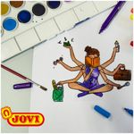 Акварель JOVI, 12 цветов, малые кюветы, с кистью, с палитрой, пластик, европодвес