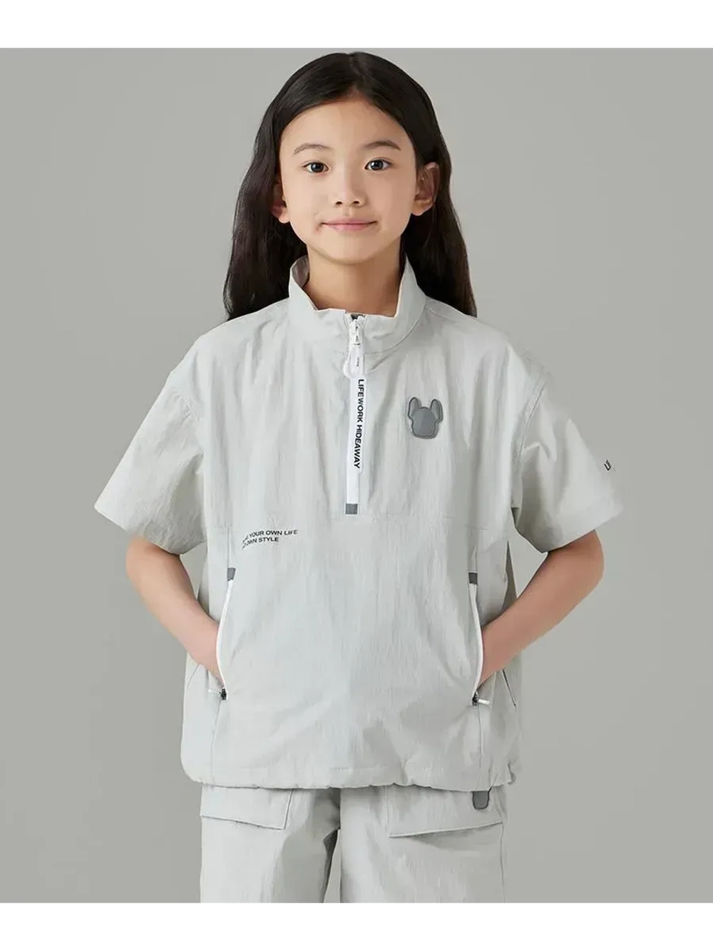 Анорак с короткими рукавами из нейлона