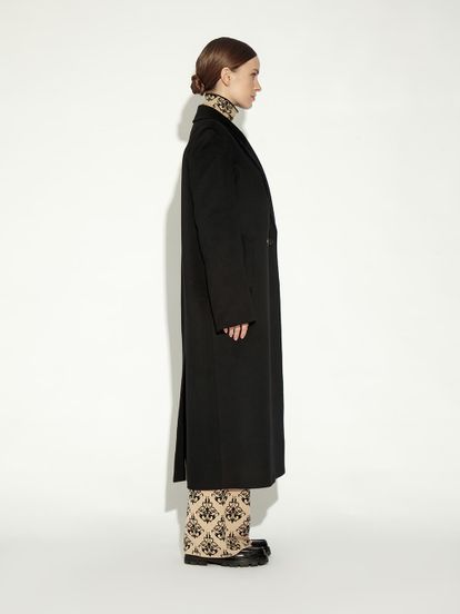 Женское пальто черного цвета из шерсти и кашемира - фото 4