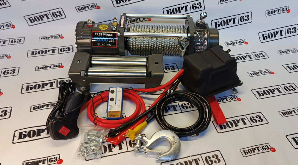 Лебедка электрическая 12000 lbs-1 24v стальной трос