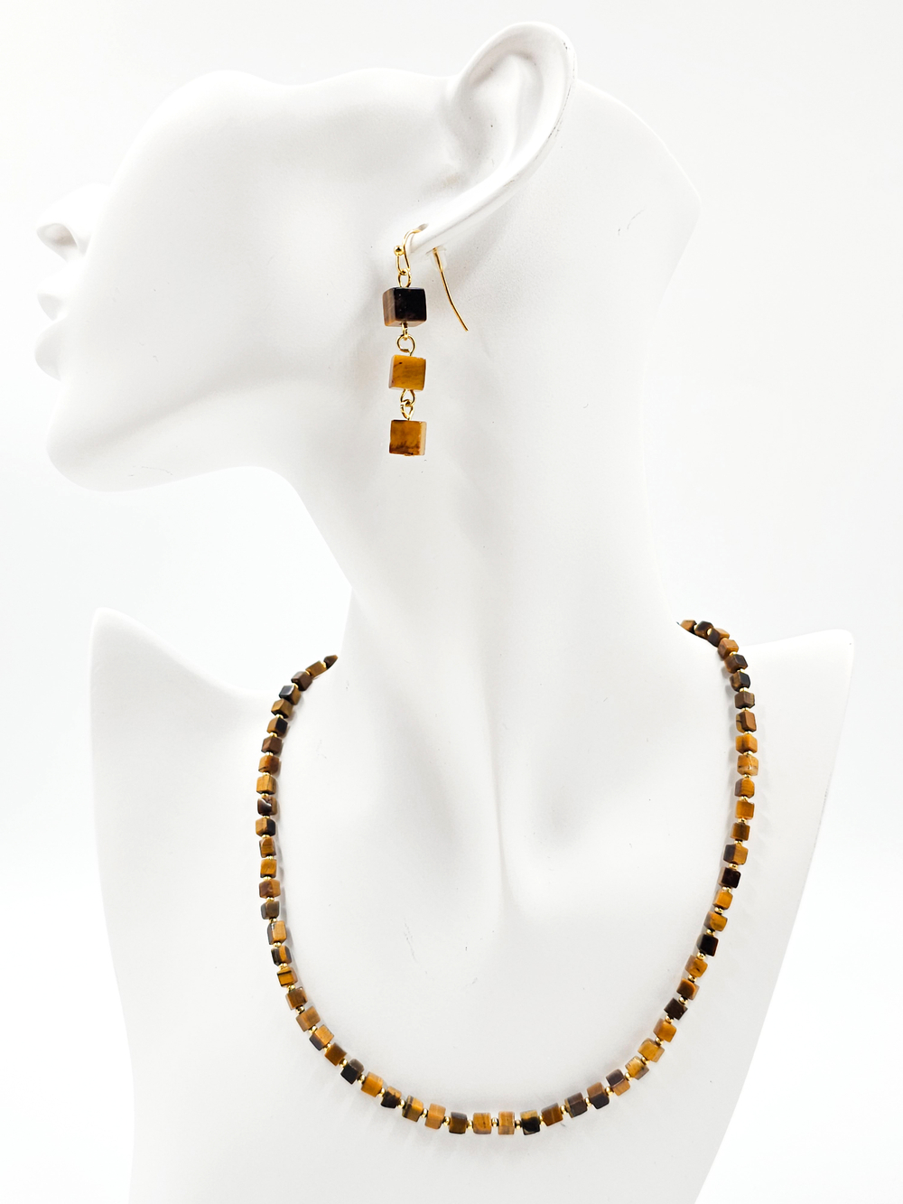 Серьги женские из камня тигровый глаз. Серьги висячие