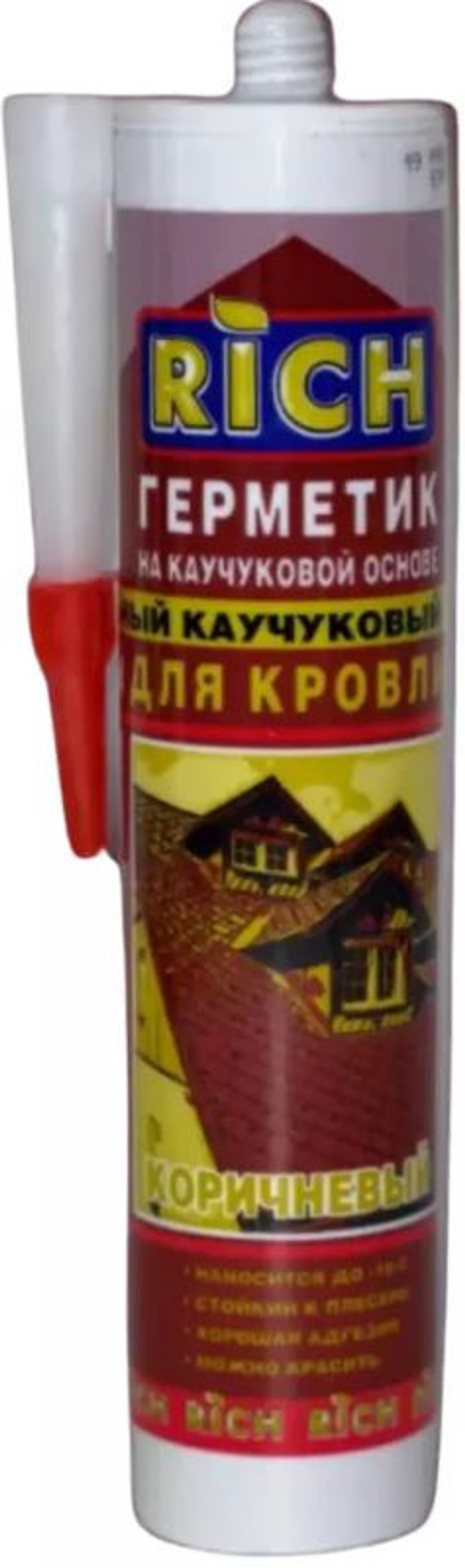 Герметик кровельный каучуковый "RICH" (прозрачный), 310мл/15шт