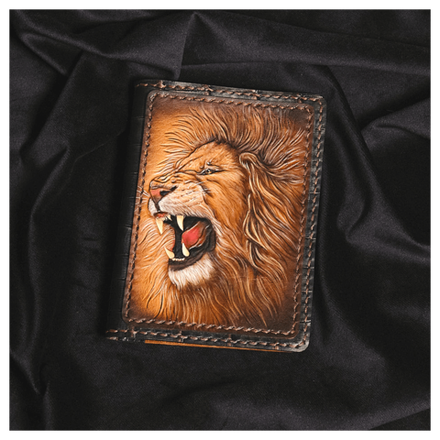 Чехол на паспорт «Лев» оранжевый