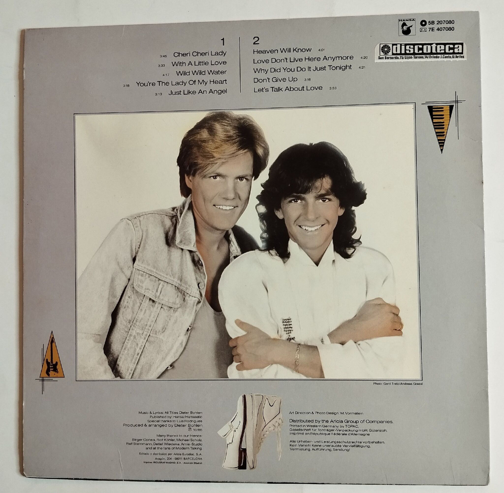Винтажная виниловая пластинка LP Modern Talking Lets Talk About Love The 2nd Album (Spain 1985)