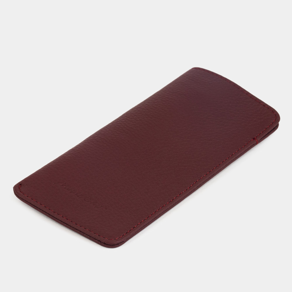 Футляр для очков Lunette из кожи теленка, бордового цвета