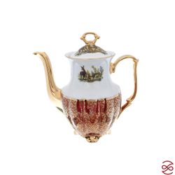 Кофейный сервиз Repast Охота красная Мария-тереза 15 предметов на 6 персон