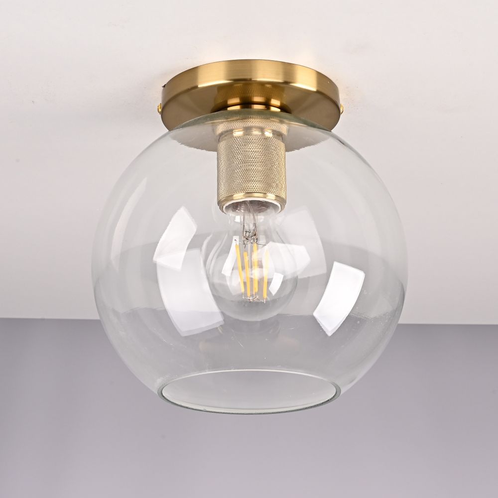Потолочный Светильник Rh Utilitaire Globe Shade Flushmount Brass By Imperiumloft