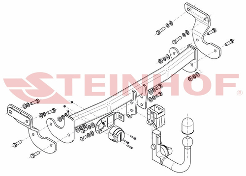 Фаркоп на Kia Optima седан 2016-2020 (паспорт и сертификат в комплекте)(без электрики) Steinhof.K-044