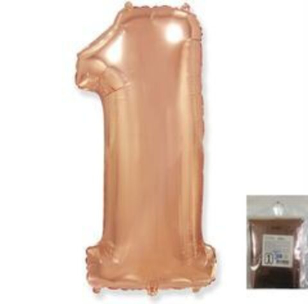 Ф ЦИФРА 1  40" Rose Gold Розовое золото