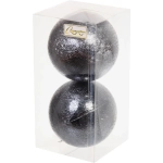 Новогодние шары 10см (набор 2шт) «Мягкий блеск», графит