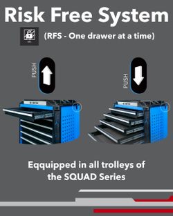 KING TONY (87SQ31-7B-BK) Тележка инструментальная, 7 выдвижных ящиков, "SQUAD"