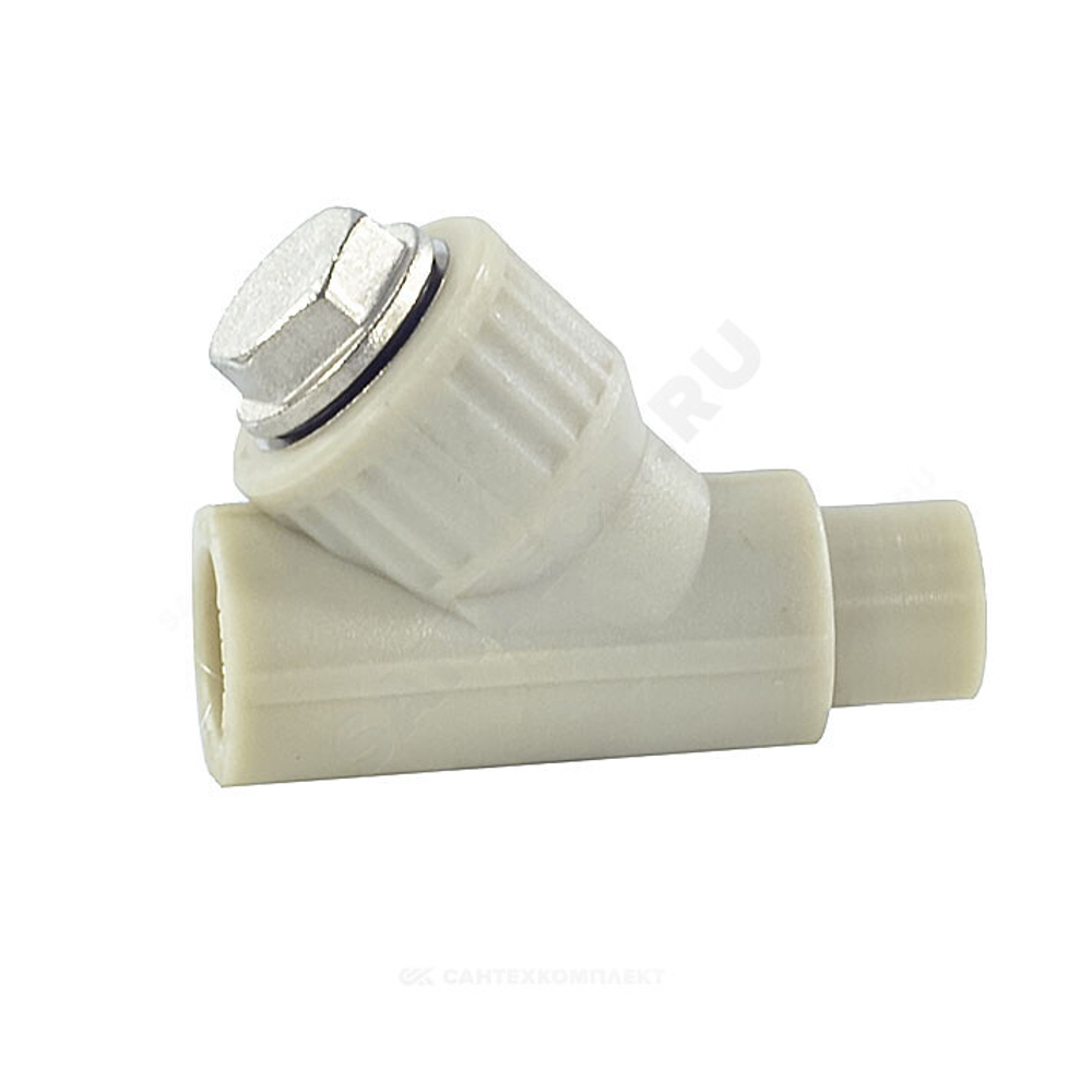 Фильтр PP-R сетчатый серый Дн 20х45гр внутр/наруж пайка VALFEX 10142020Г