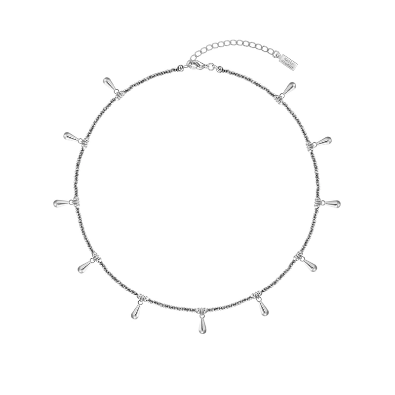 Колье Сверкающие капли (серебристый)