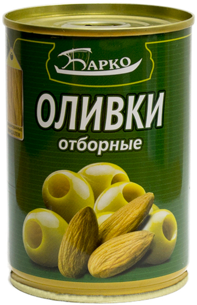оливки БАРКО фаршированные МИНДАЛЬ 280гр ж/б (1х12)