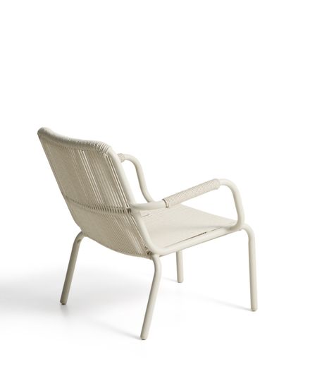 Улчное кресло Salis из алюминия цвета таупе и веревки