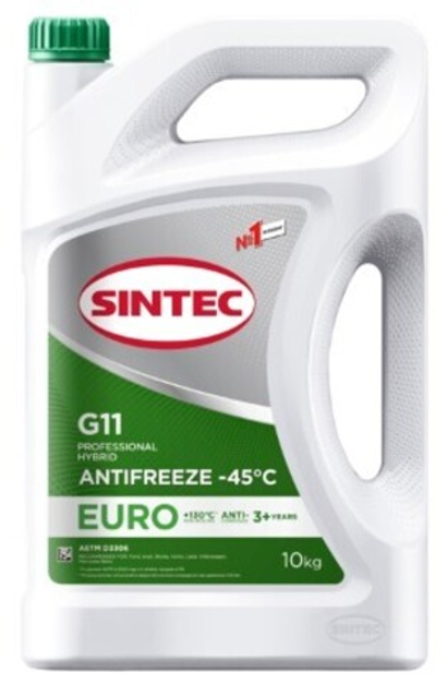 Антифриз Sintec Euro зеленый G11 (-45) 10 кг