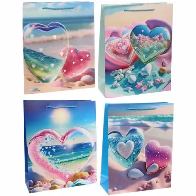 Пакет подарочный «Счастье для двоих» 26*32*10 см, микс