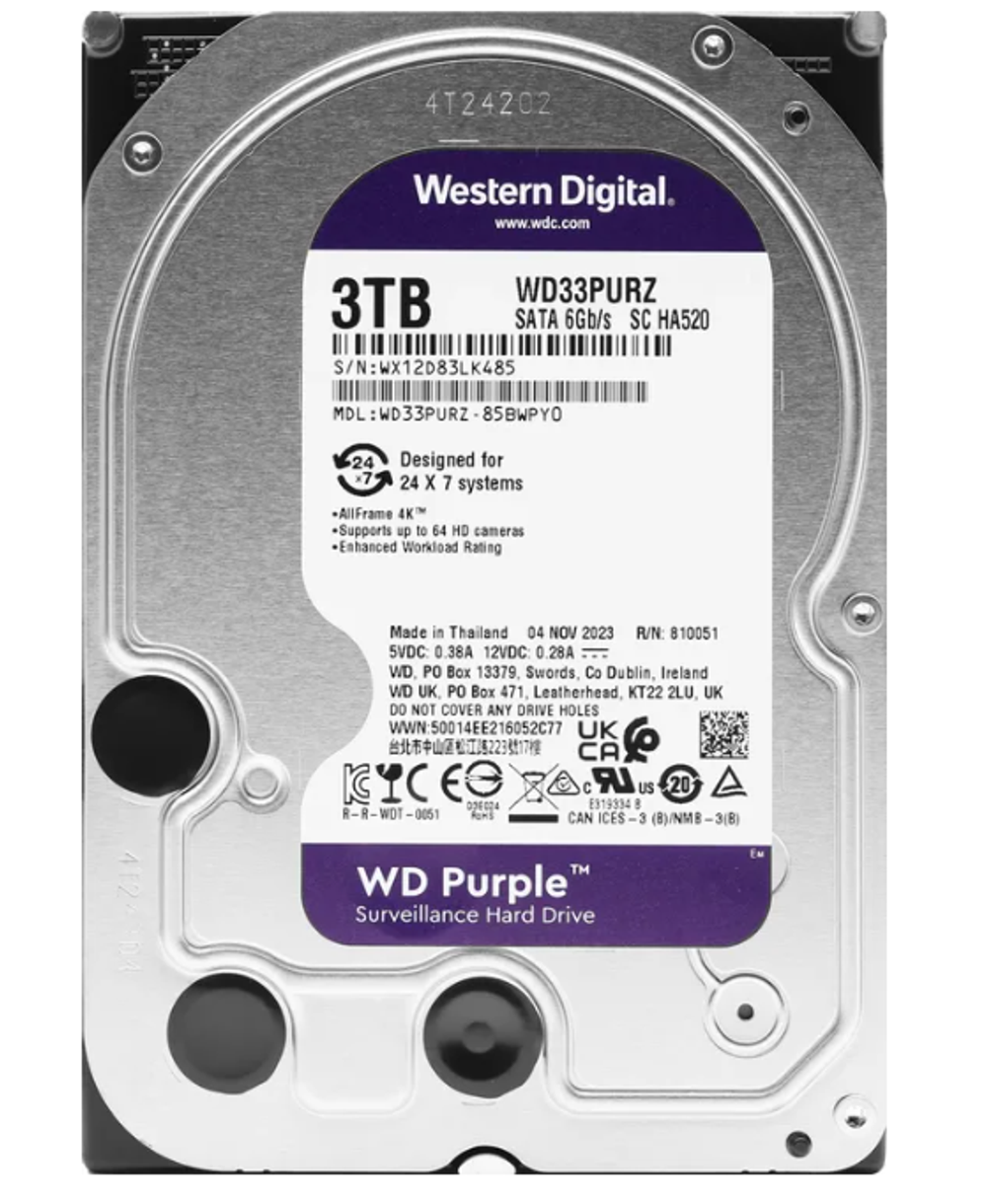 Жесткий диск Western Digital WD Purple 3 ТБ 3,5″ (WD33PURZ)