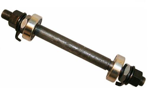 Ось передней втулки под гайку, 3/8 x 145мм, на промподшипниках, черная