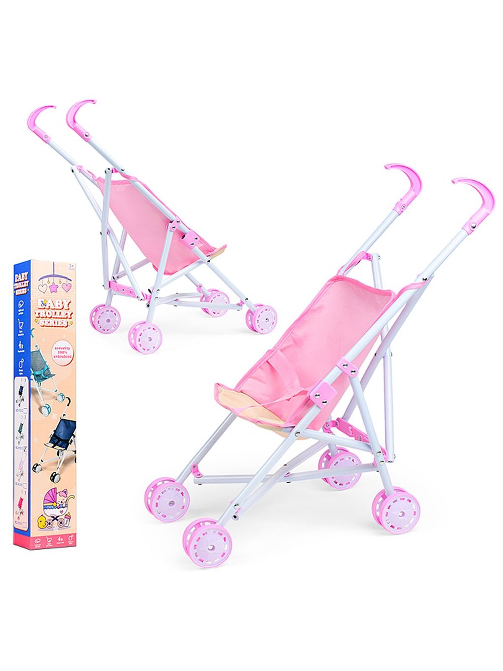 Коляска для кукол трость, прогулочная, цвет розовый (H1016)