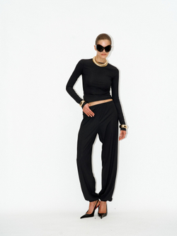 Брюки kyle ribbed black на резинке