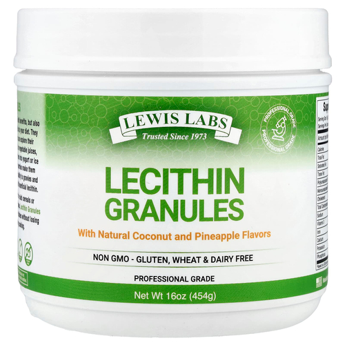 Lewis Labs, Lecithin Granules, Natural Coconut and Pineapple, 16 oz (454 g)