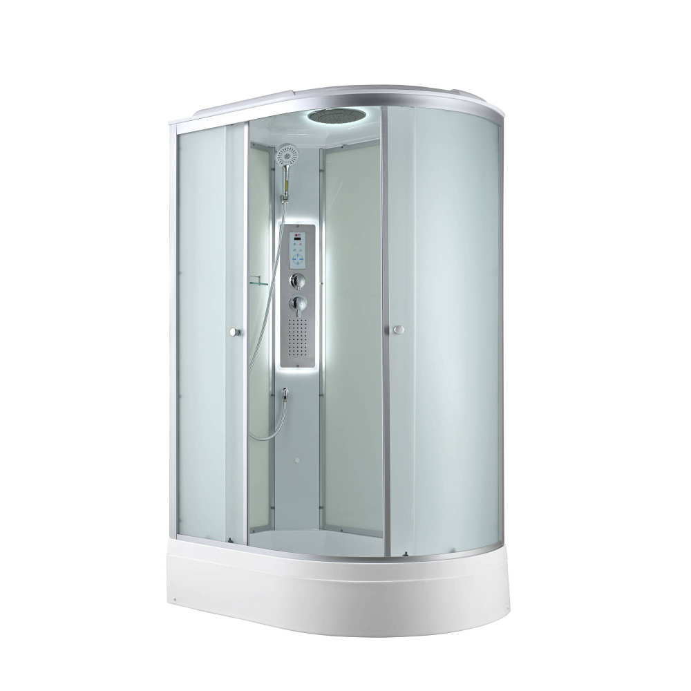 Душевая кабина AvaCan (АваКан) C3012L LED со средним поддоном, с ГМ, с электрикой и LED освещением, 120х80х215