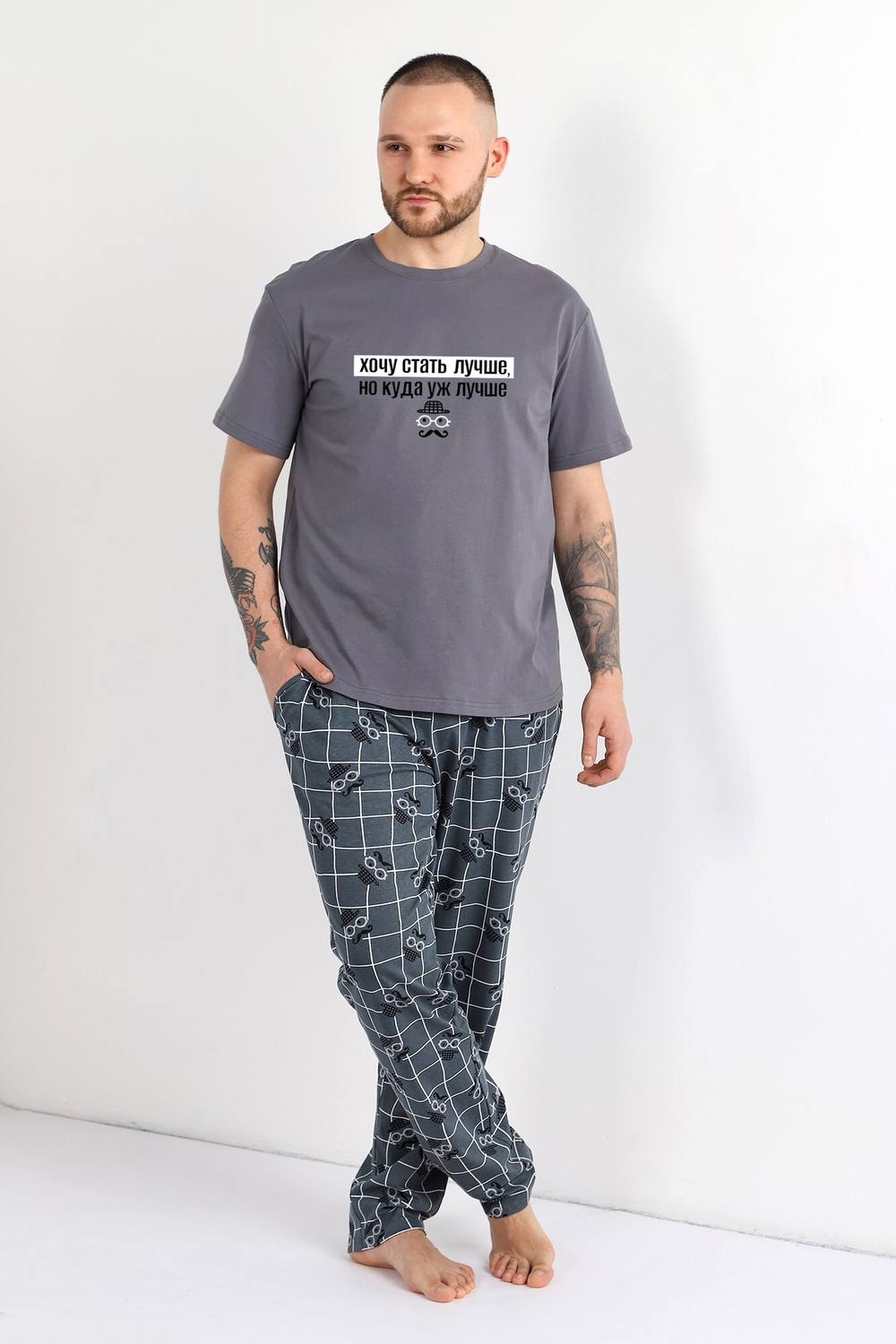 [m]Пижама мужская штаны и футболка КП-116