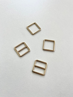 Регулятор, кольцо для бюстгальтера квадратные светлое золото 1 см