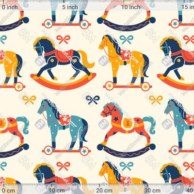 Ретро принт. Винтажная игрушечная лошадка. Детская игрушка-качалка by Sofiya 405 DPI