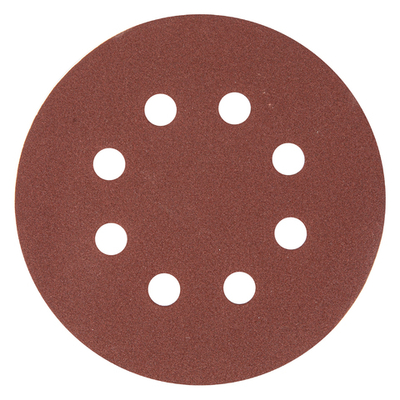 Круг абразивный на ворсовой подложке под "липучку", перфорированный, P 180, 125 мм, 5 шт Matrix