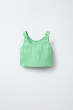 ZARA КОМПЛЕКТ ИЗ ФУТБОЛКИ И ШОРТОВ-БЕРМУДОВ В РУБЧИК HEAVY, ЗЕЛЕНЫЙ